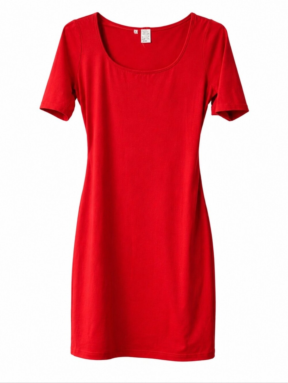 VENUS Red SCOOP NECK MIDI DRESS
